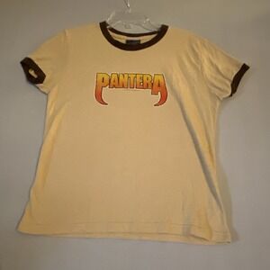VTG Pantera Band Ringer Shirt Size Large 2003 Y2K Bay Island RARE